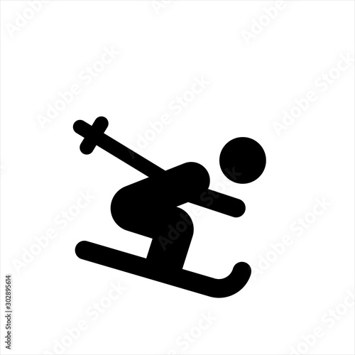 ski icon in trendy flat style isolated on background. ski icon page symbol for your web site design ski icon logo, app, UI. ski icon Vector illustration, EPS10.