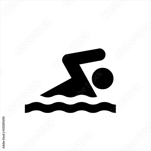 Swim icon in trendy flat style isolated on background. Swim icon page symbol for your web site design Swim icon logo, app, UI. Swim icon Vector illustration, EPS10.