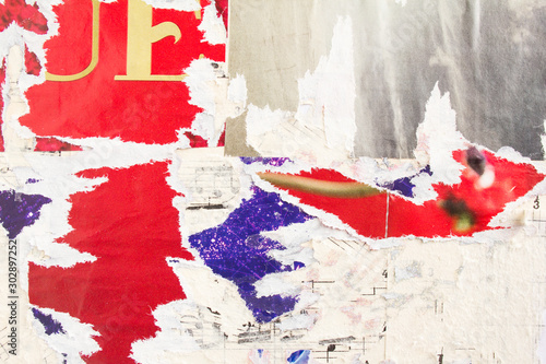 Wallpaper Mural Old torn paper with traces of glue texture background. Torontodigital.ca