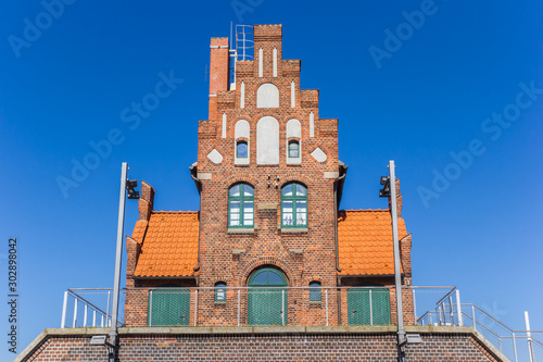 Historic Lotsenhaus house in the harbor of Stralsund, Germany photo