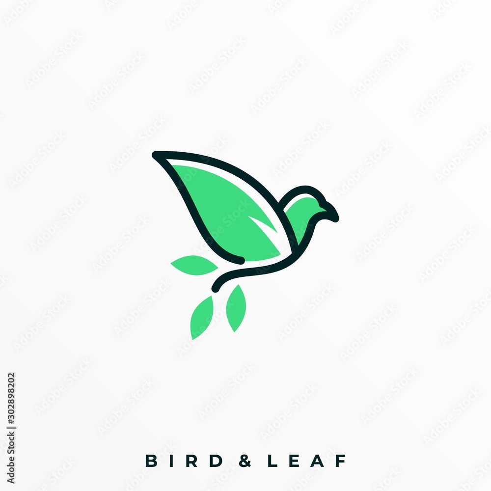 Fototapeta premium Bird Line Illustration Vector Template