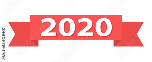 2020 year - Calendar Ribbon Icon. Vector illustration