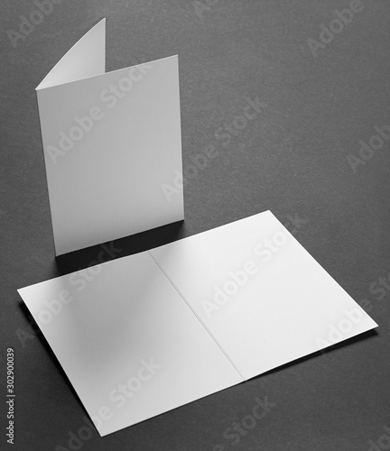 Rectangular postcard mock-up on black paper background