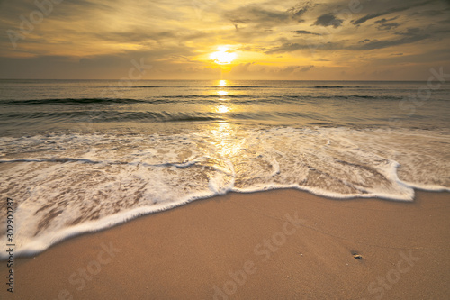beautiful seascape and the sun light at morning time