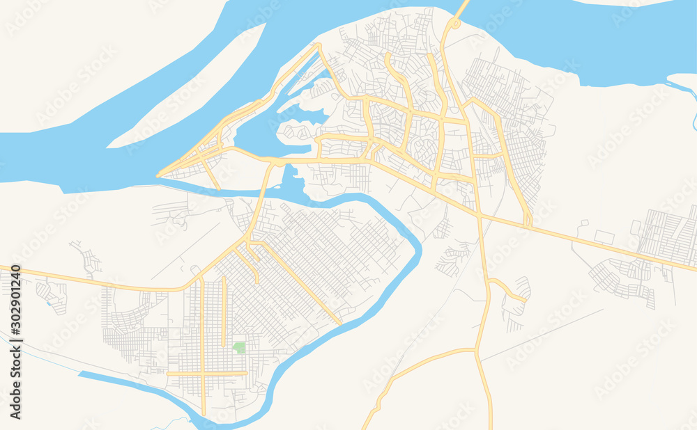 Printable street map of Maraba, Brazil