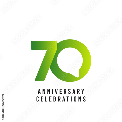 70 Years Anniversary Celebrations Vector Template Design Illustration
