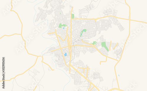 Printable street map of Patos de Minas, Brazil