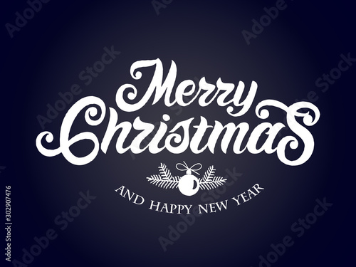 Merry Christmas and Happy New Year typography vector design for greeting cards and poster. Merry Christmas hand lettering. Design template celebration. Vector illustration.