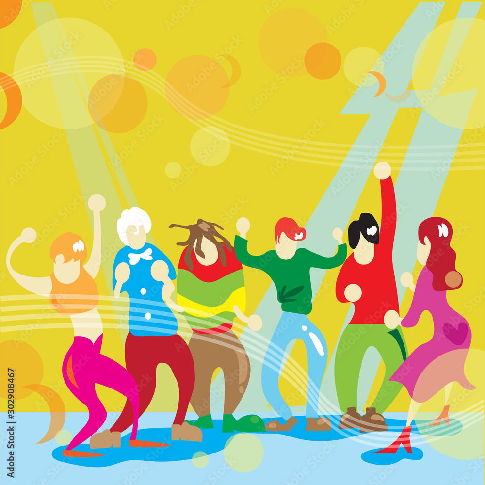  peoples dance in party vector image for party content..