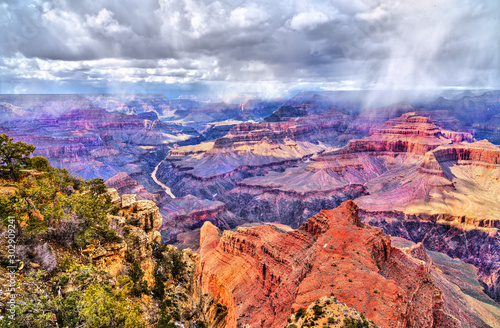 Storm above the Grand Canyon in spring