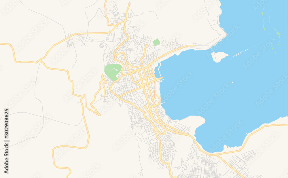 Printable street map of Puno, Peru