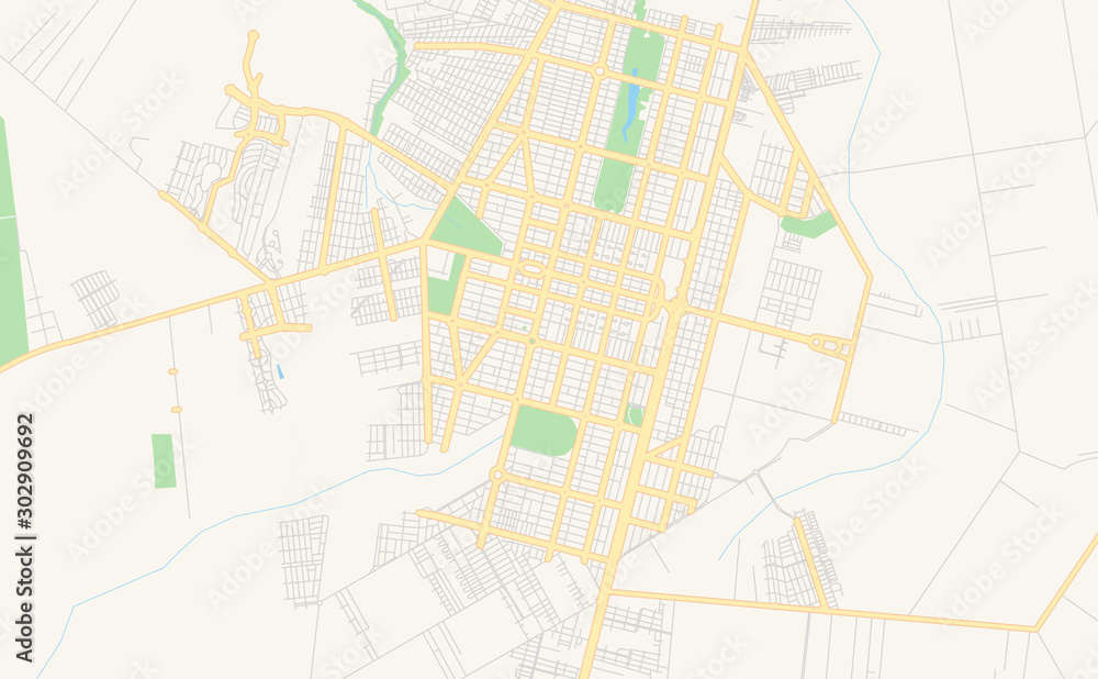 Printable street map of Sinop, Brazil