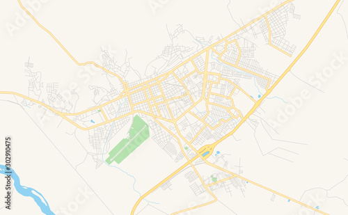 Printable street map of Guanare, Venezuela