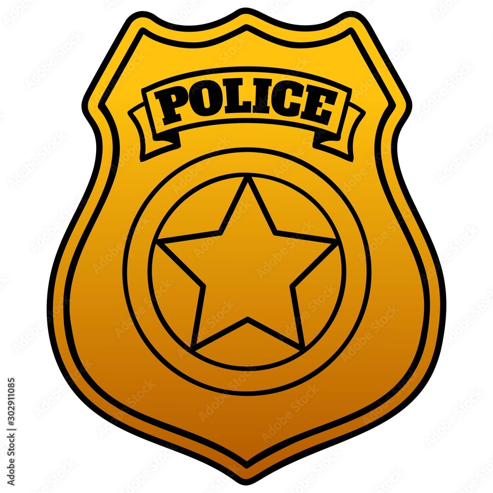 Police Badge - A cartoon illustration of a Police Badge. Stock Vector |  Adobe Stock