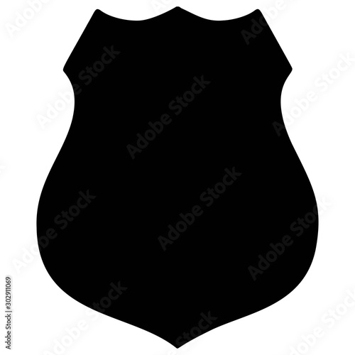 Police Badge Silhouette - A cartoon illustration of a Police Badge Silhouette.