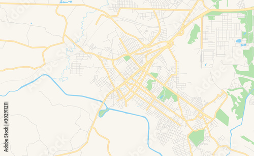 Printable street map of Araucaria, Brazil