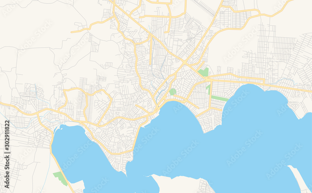 Printable street map of Araruama, Brazil
