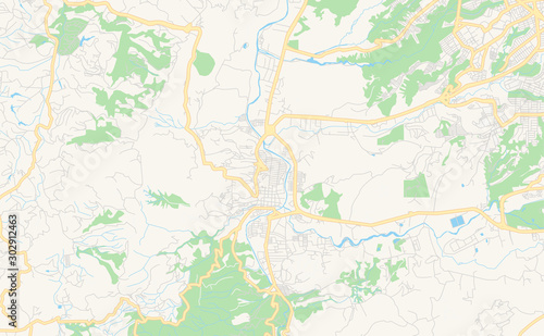 Printable street map of Giron, Colombia