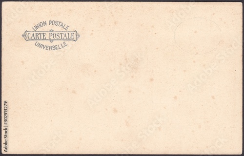 Reverse side of vintage postcards. Texture retro cardboard,background