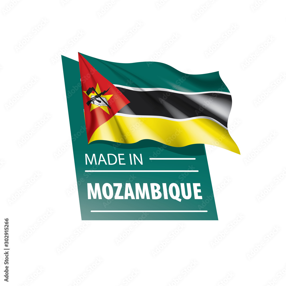 Fototapeta premium Mozambique flag, vector illustration on a white background