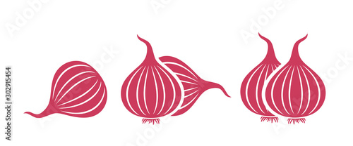 Onion logo. Isolated onion on white background