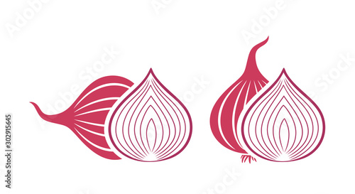Onion logo. Isolated onion on white background