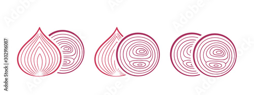 Onion logo. Isolated onion on white background