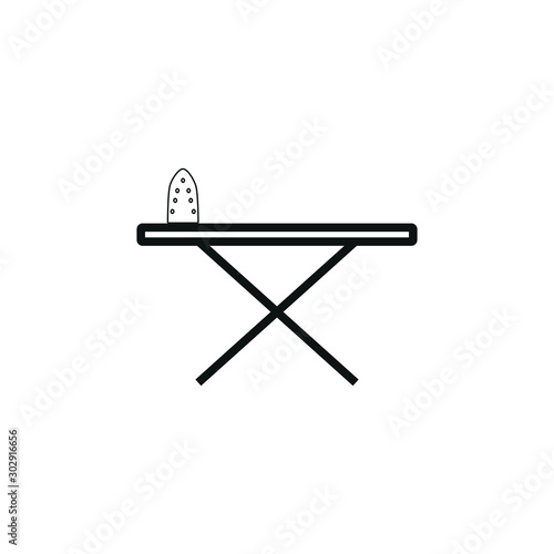 simple shapes ironing board icon vector