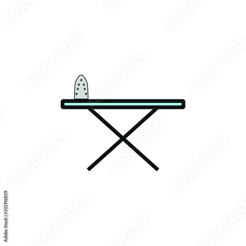 simple shapes ironing board icon vector