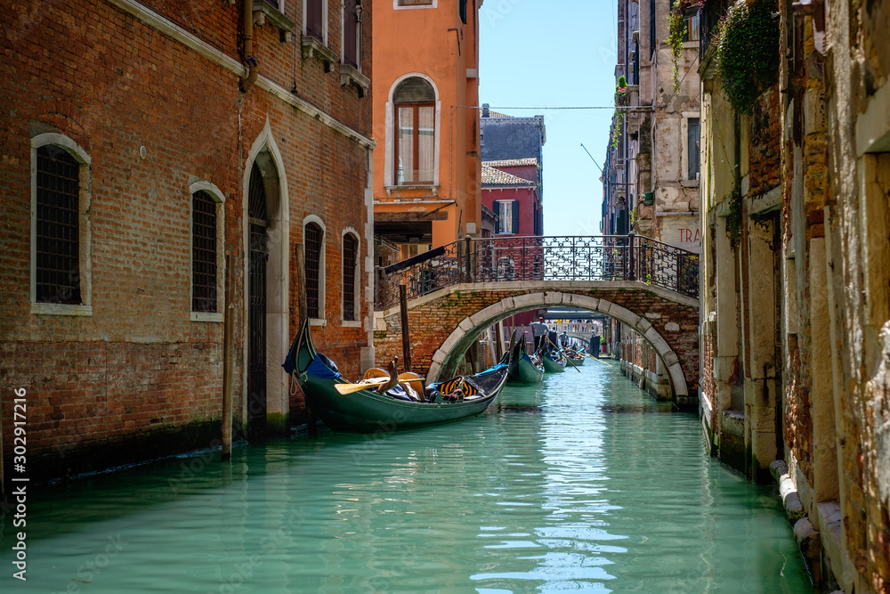 Large canal in Venice Italy with Gondola