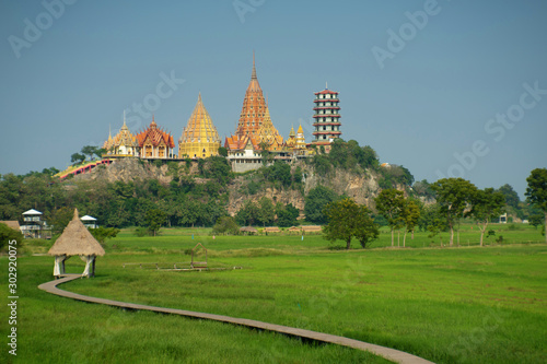 wat tham sua Scenery of the new one popular travel destinations named Meena Cafe in Kanchanaburi, Thailand. photo