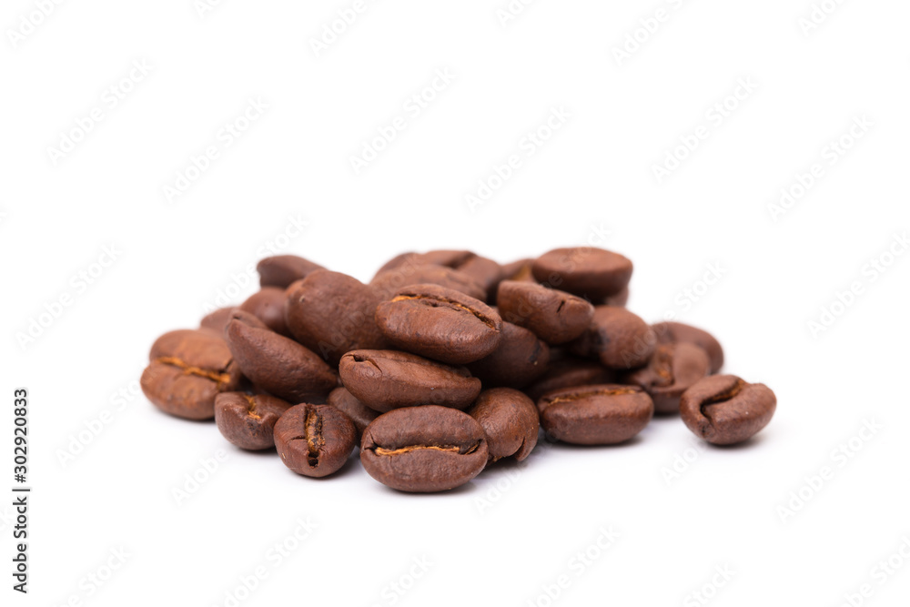 Coffee beans isolated on a white background area for copy space. Coffee beans isolated on a white background area for copy space.