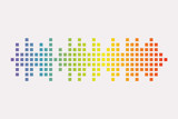 Pixel music player equalizer element. Audio colorful wave logo