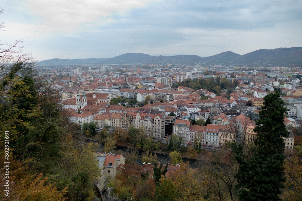 city panorama of maribor in slovenia