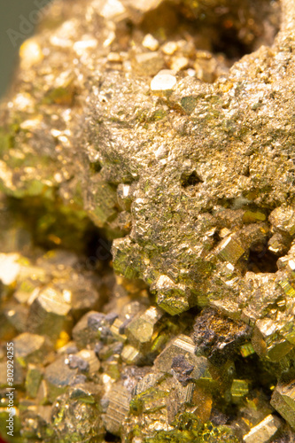 Close Up of Fools Gold Pyrite Rock Crystal 