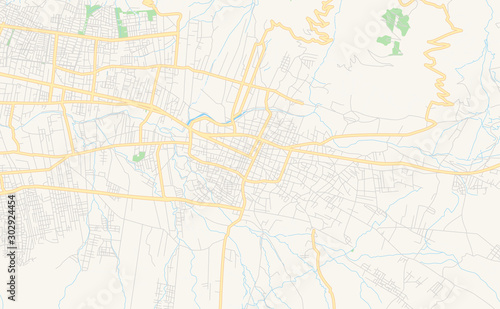 Printable street map of Sacaba, Bolivia