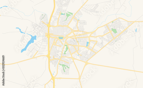 Printable street map of Araras, Brazil