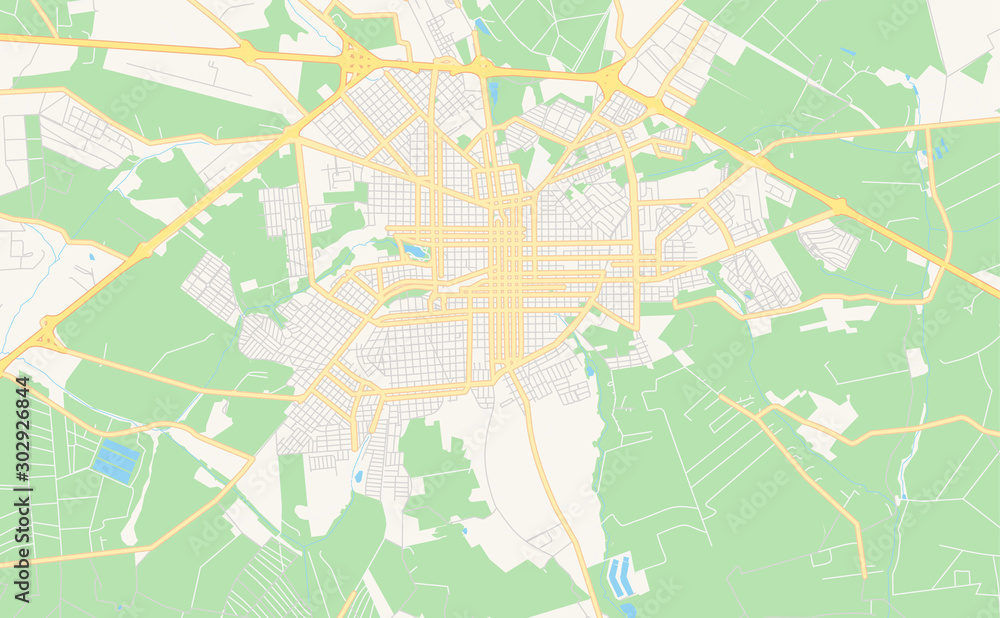 Fototapeta premium Printable street map of Assis, Brazil