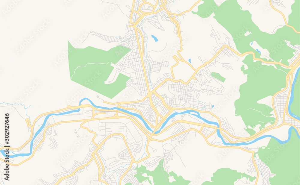 Printable street map of Coronel Fabriciano, Brazil