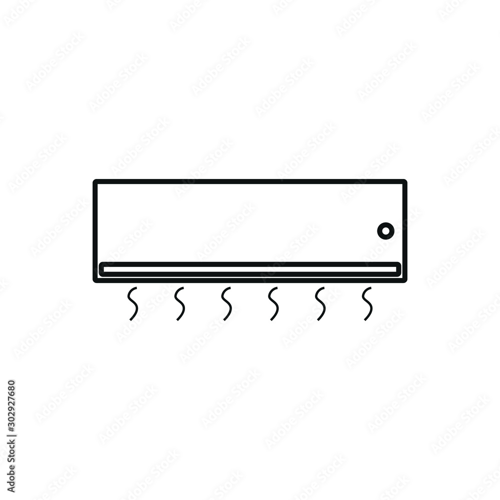 Simple icon vector, with air conditioning Simple icon vector, with air conditioning