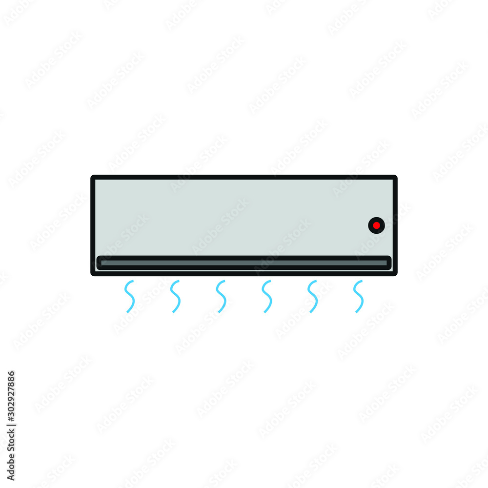 Simple icon vector, with air conditioning Simple icon vector, with air conditioning