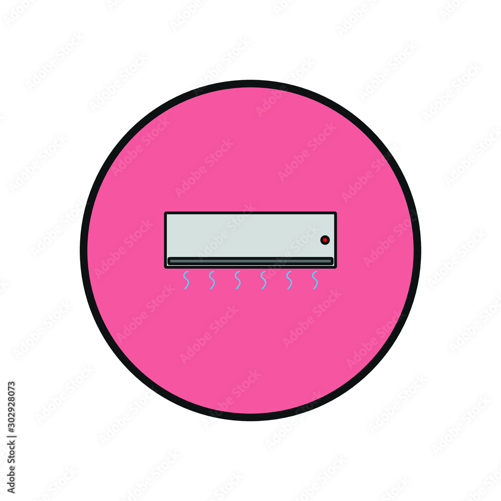 Simple icon vector, with air conditioning Simple icon vector, with air conditioning