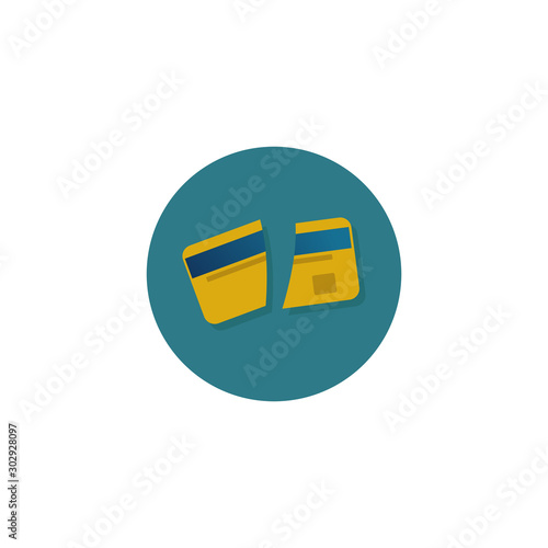 broken credit card colorful vector flat icon