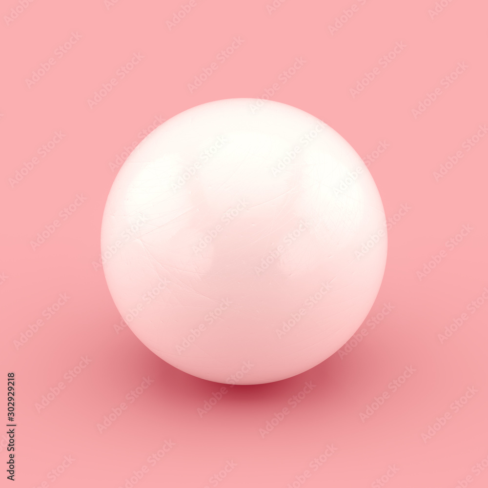 Obraz premium White sphere with scratches and imperfections. Realistic 3D rendering.