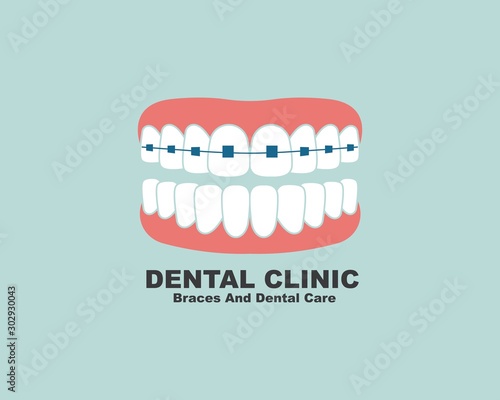 dental clinic icon logo vector illustration design