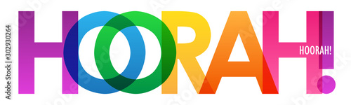 HOORAH! colorful vector typography banner photo