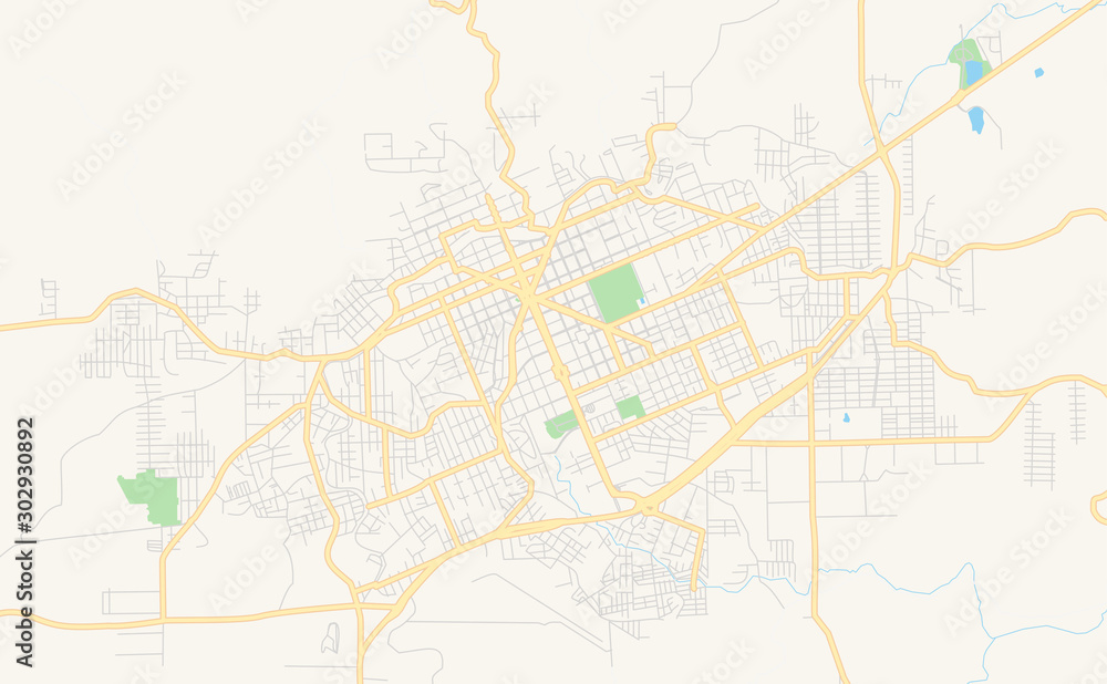 Printable street map of Erechim, Brazil