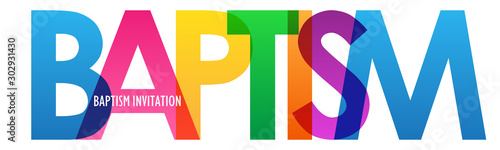 BAPTISM INVITATION colorful vector typography banner