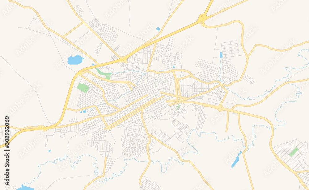 Printable street map of Tatui, Brazil