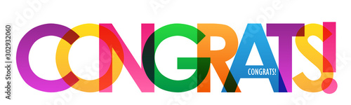CONGRATS! colorful vector typography banner photo
